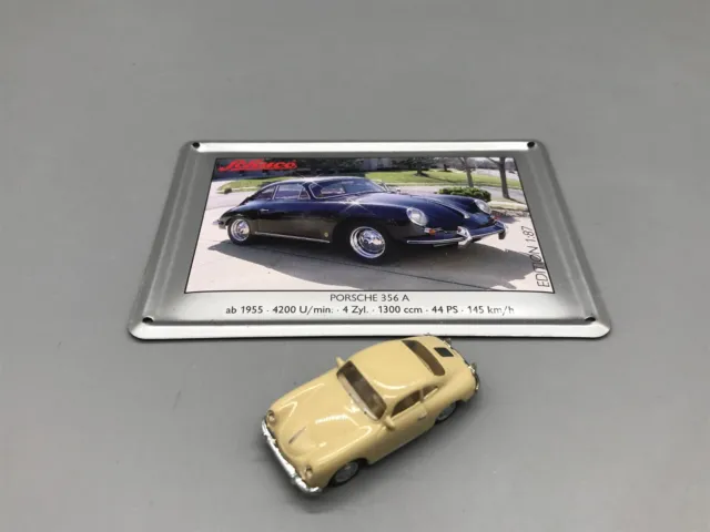 Modellautos Schuco 1:87 Porsche 356 A 1955 mit Blechschild mit OVP