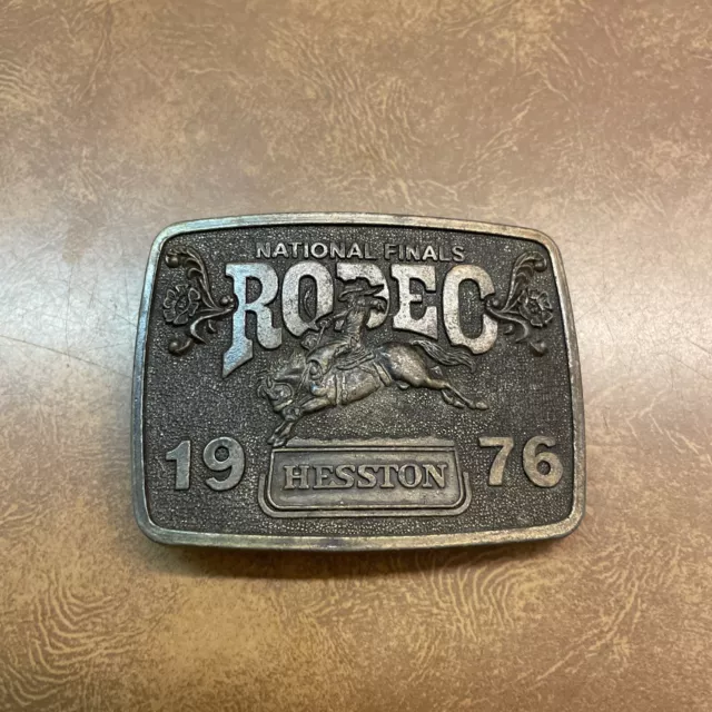 1976 Hesston National Finals Rodeo NFR Limited Edition Collectors Belt Buckle