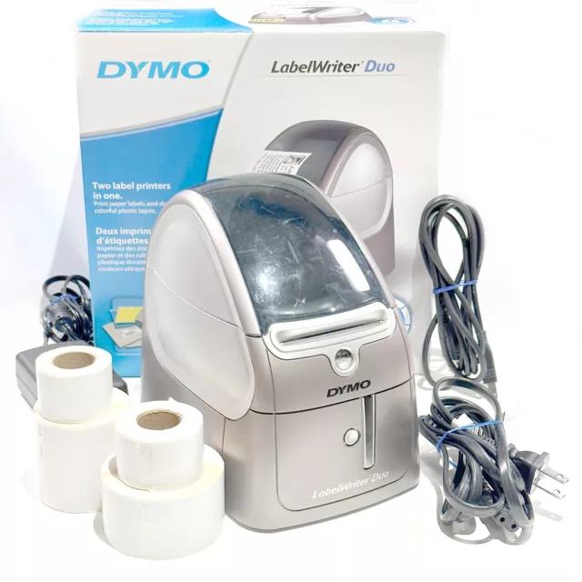Dymo LabelWriter Duo Thermal Printer Model 93105 Label Maker All Cords & Labels