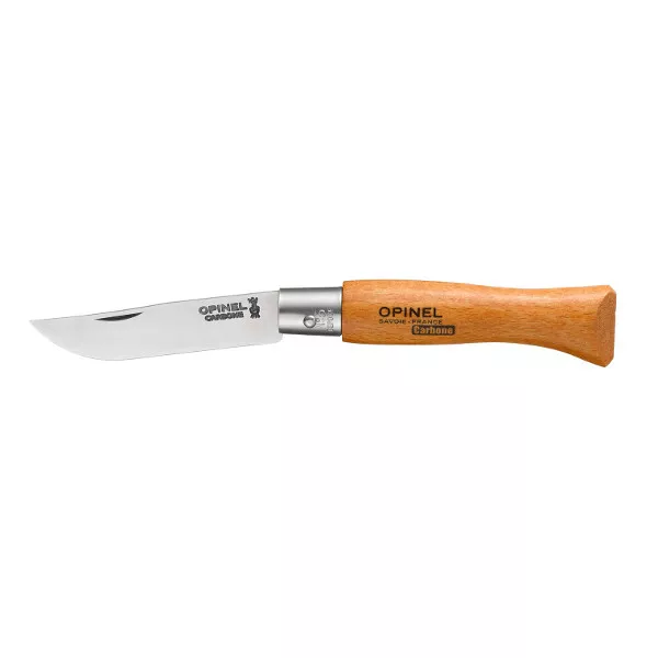 Coltellino Opinel Carbone lama acciaio al carbonio Virobloc diverse misure