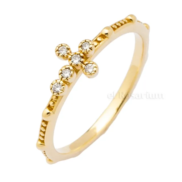 Rosary Ring PR138-2 10K Real Solid Gold Catholic Christian Ring (US 4 ~ 11)