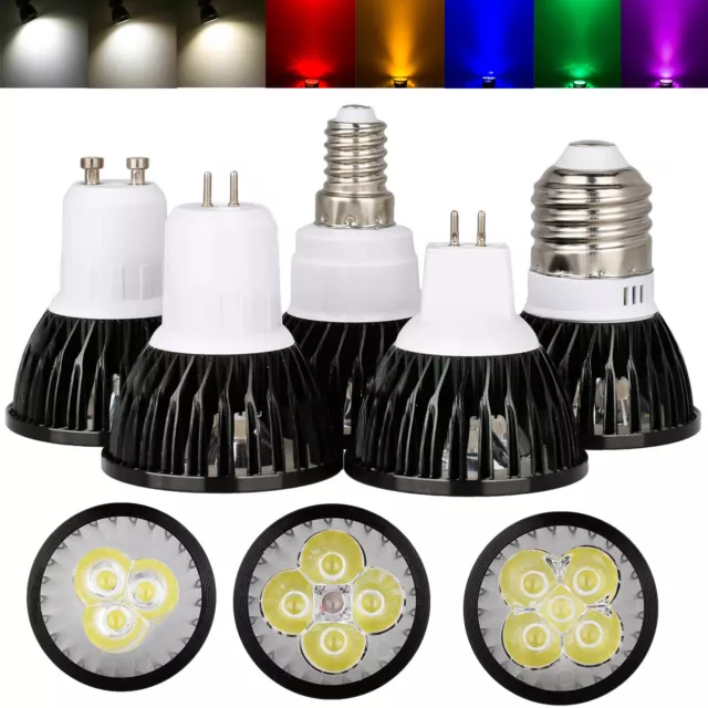 Dimmable E27 LED SpotLight Bulbs GU10 MR16 E14 GU5.3 9W 12W 15W Lamp 220V 12V RC