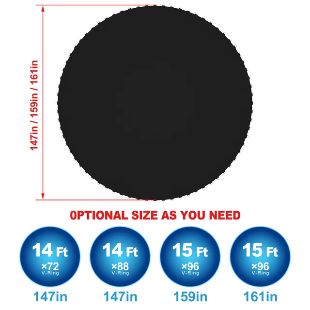 ROUND REPLACEMENT TRAMPOLINE Jumping Mat Fits 12ft 14ft 15ft Frame 72
