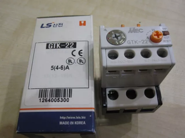 Original LS MEC Overload Relay GTK-22, 5(4-6)A.Compatible with GMC-9,12,18,22.