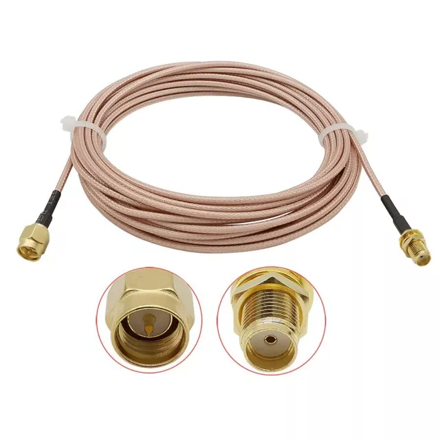3M SMA Male to Female Coaxial Extension Cable Antenna Aerial WiFi Router UK Sell