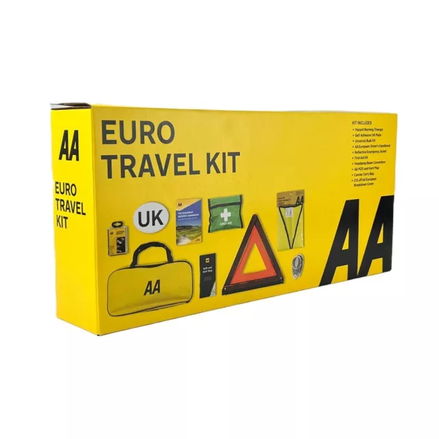 AA European Travel Kit Car Driving Emergency Warning Triangle Legal EU Abroad 3