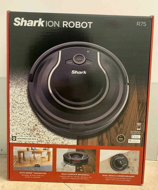 SHARK ION ROBOT RV75 Vacuum WiFi Alexa Google Carpet Hard Floor Voice