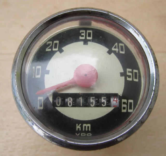 HERCULES MF3 ORIGINAL VDO TACHOMETER TACHO 60 KM/H PRIMA MOFA ZÜNDAPP DKW usw