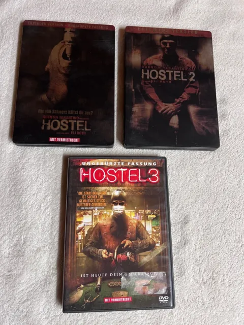 Hostel 1-3 uncut | inkl. 2 x Steelbook | Zustand sehr gut | DVD