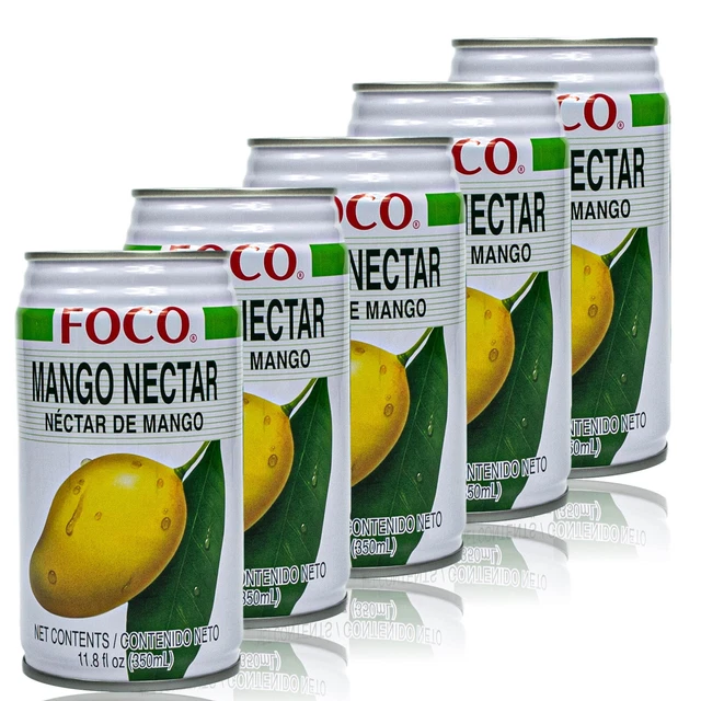 Foco - Confezione da 5 succo di mango premium succo di mango succo (nettar) 350 ml