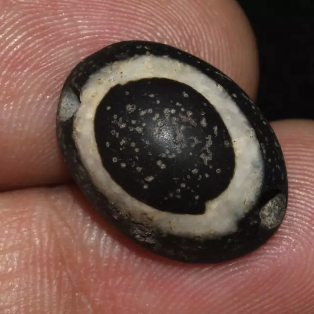 Ancient Indo Tibetan Luk Mik Dzi Banded Agate Eye Bead in Perfect Condition