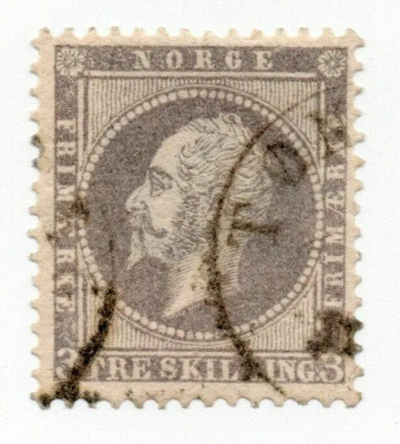 1856 - Norway - 3 sk. gray used