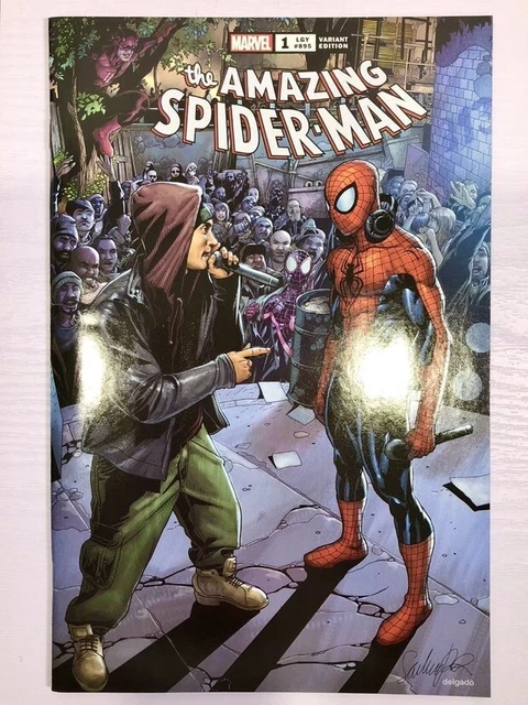 Eminem X Spiderman The Amazing Spider-Man #1 Eminem Variant In Hand 8-mile Cover