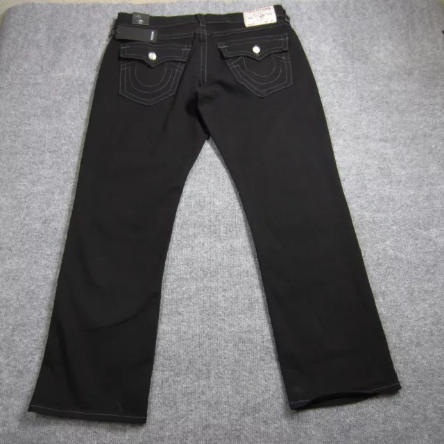 True Religion Ricky Flap Jeans Mens 34x30 Relaxed Straight Black NEW $159 3