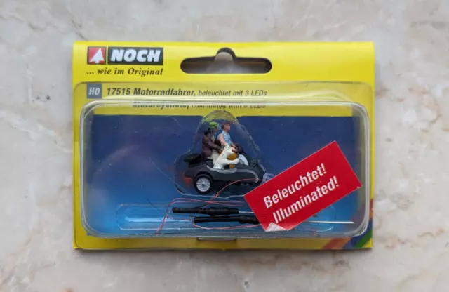 NOCH 17515 Beleuchteter Motorradfahrer NEU in Originalverpackung