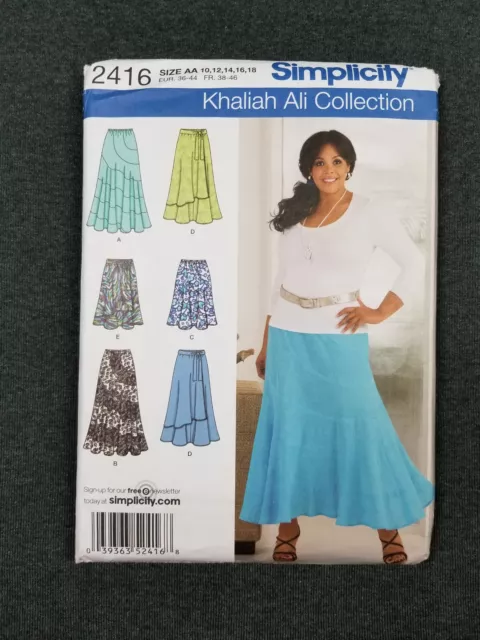 Simplicity Pattern #2416 ~ Khaliah Ali Skirt Collection ~ Misses 10-18 ~ FF/UC