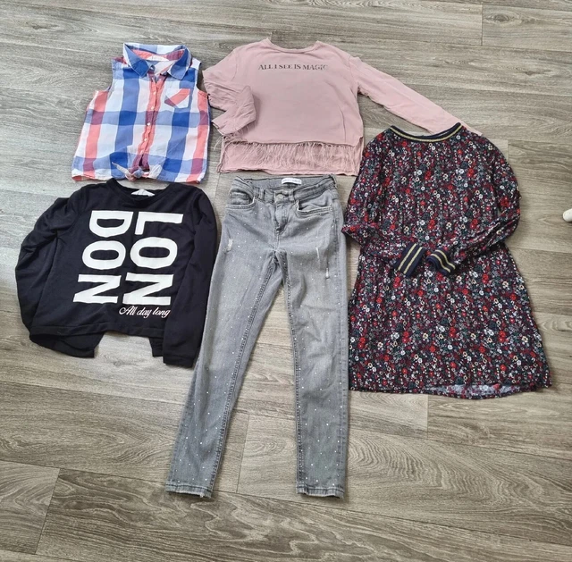 Girls Spring Clothing Bundle, Skinny Jeans Jumpers Top Dress 9-10