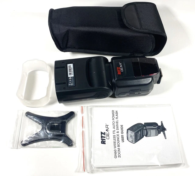 Ritz Gear GN60 Wireless TTL Auto Power Zoom Bounce & Swivel Flash for Canon