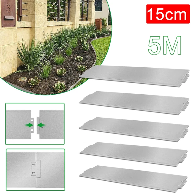 5M Rasenkante Metall 15 cm hoch Beeteinfassung Beetumrandung Mähkante Beetkante