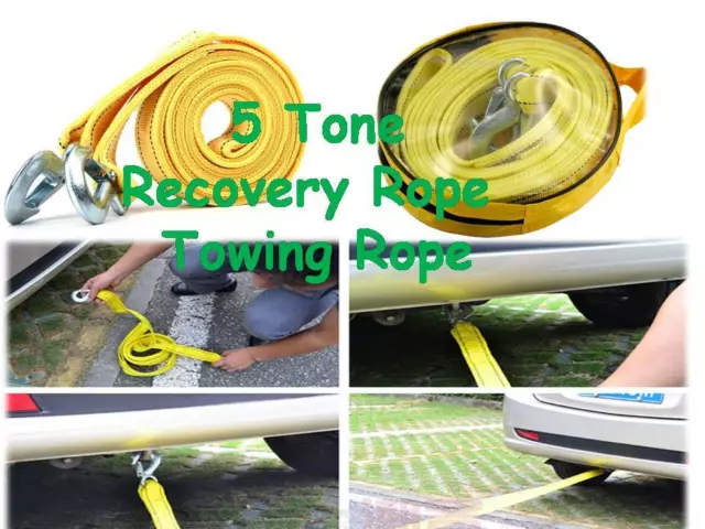 5 TON Heavy Duty Tow strap, towing car rope strap 4.5 Meter recovery strap rope