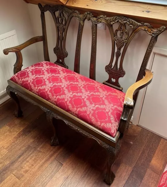 Chippendale Two-Seater Settee with Ball and Claw Feet