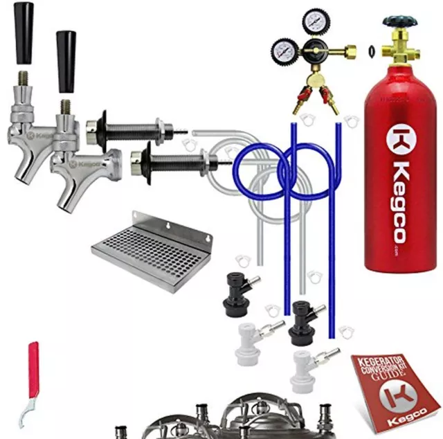 Kegco EBDHCK2-5T Deluxe Homebrew Two Tap Door Mount Kegerator Conversion Kit ...
