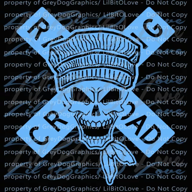 Train Conductor Skull with Railroad Crossing Sign Vinyl Decal Sticker Engineer