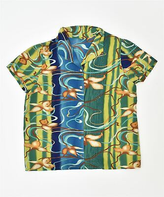 VINTAGE Womens Short Sleeve Shirt UK 18 XL Multicoloured Floral FZ03