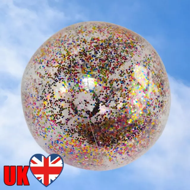 Inflatable Glitter Beach Ball 23.6in Toy Beach Ball Water Toy for Summer Parties