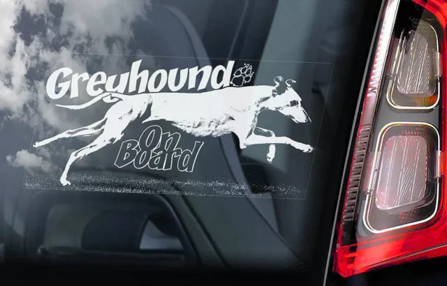 GREYHOUND Car Sticker, Coursing Dog Sign Window Bumper Decal Gift Pet - V02