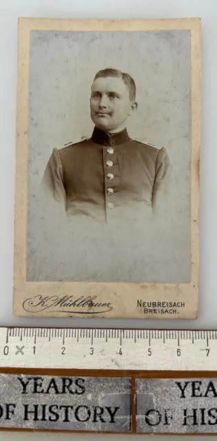 CDV Foto photo Soldat Portrait 1905-18 Atelier K. Mühlbauer Breisach