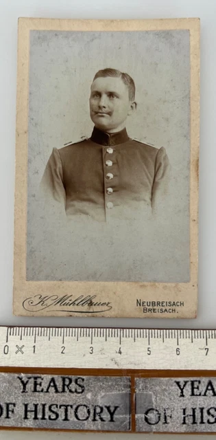 CDV Foto photo Soldat Portrait 1905-18 Atelier K. Mühlbauer Breisach