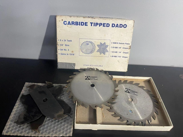 Amana Tools VINTAGE CARBIDE-TIPPED DADO HEAD SETS IN BOX