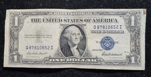 1935-F $1 Silver Dollar Certificate FR 1615. Our T2900