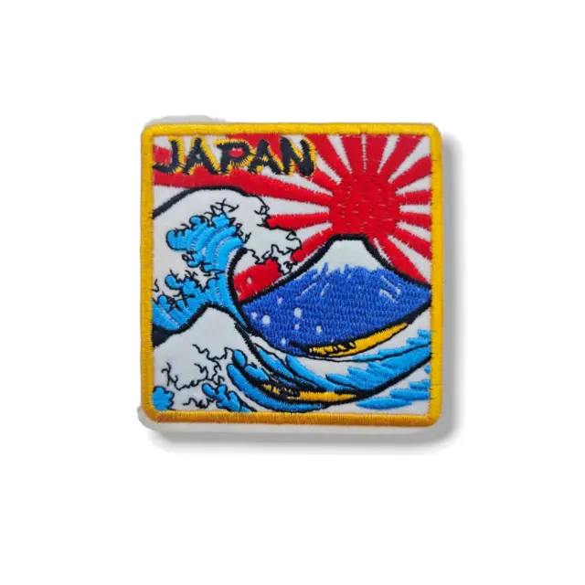 Parche Japan Japon Montaña Mar Sol Olas Dibujo Termoadhesivo Ropa Patch Plancha