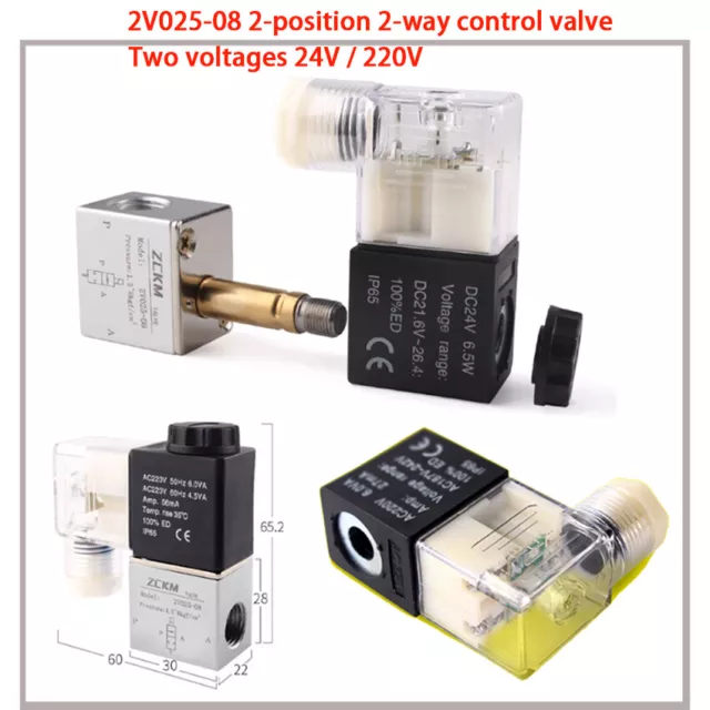 Elettrovalvola 2 posizioni 2 vie G1/4" DC24V/AC220V valvola elettrovalvola
