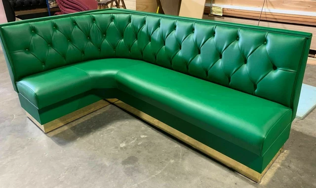 Corner Wall bench L shape  Upholstered Diamond Tufted 48"high back Made in USA