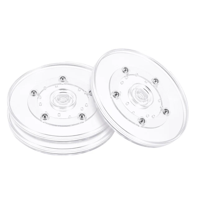 5" Giratorio Soporte con Bolas Rodamientos Lazy Susan Base, Transparente 3pzs