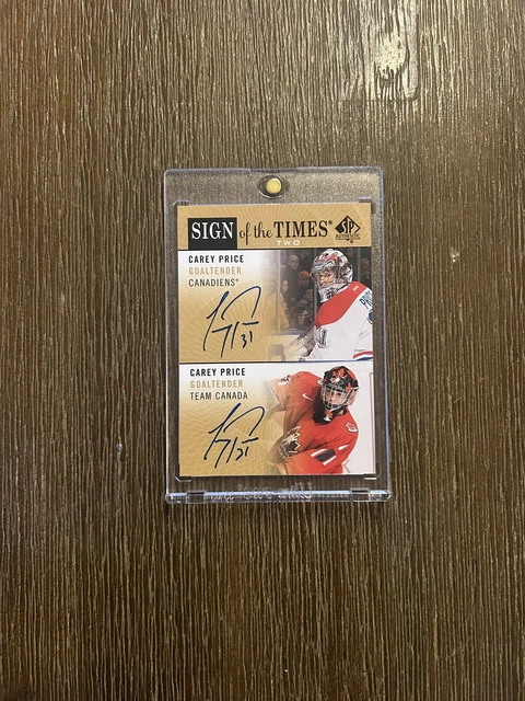 2012-13 UD SP Authentic Carey Price Sign Of The Times Two OLYMPIC PRICE