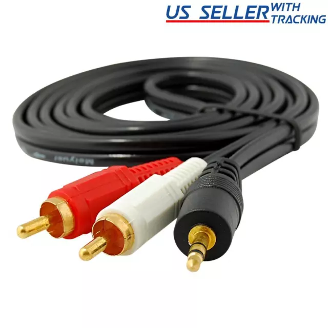 5x 4FT 3.5mm Aux Auxilary to 2 RCA Male Plug Stereo Audio Cable Adapter Cord