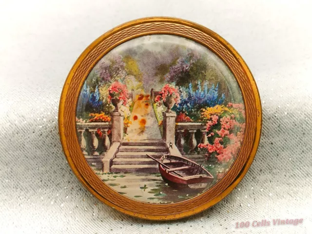 Boat & Garden Vintage Ladies Powder Compact -8cm