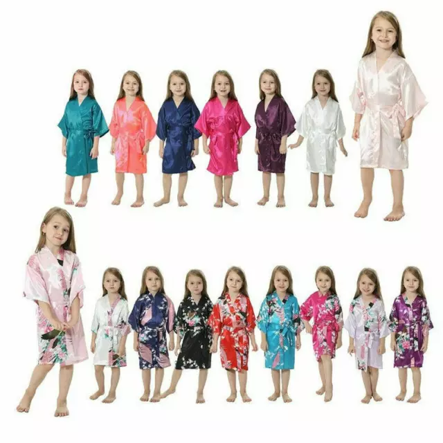 Abito kimono bambino raso seta abito da notte abito da sposa 4-12