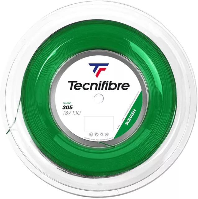 Tecnifibre 305 Squash Racket String 200m Reel - Green - 1.10mm / 18