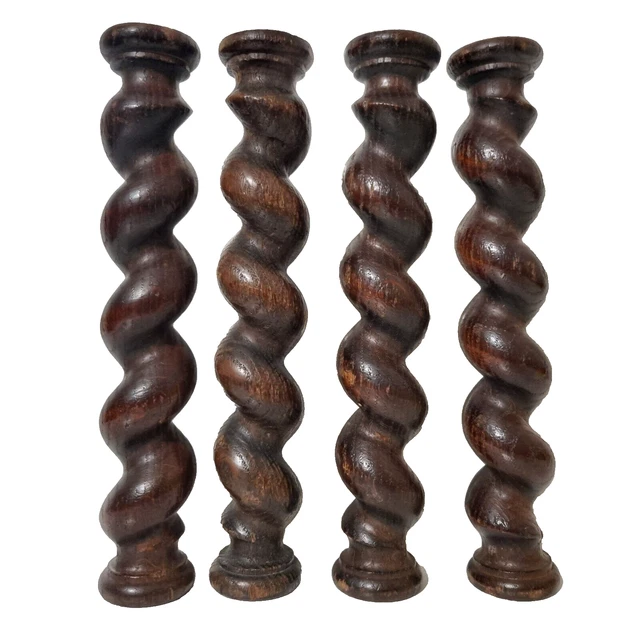 4 Barley twist turned spindle Column 9"65 Antique french architectural salvage