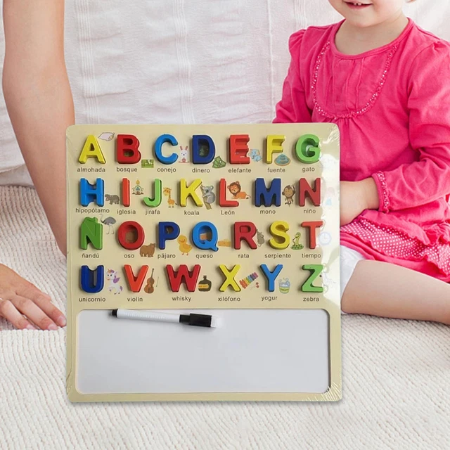 Puzzle Alfabeto In Legno SYNARRY – 85 Pezzi, 26 Lettere, Giochi Educativi Per Bambini 3-6 Anni