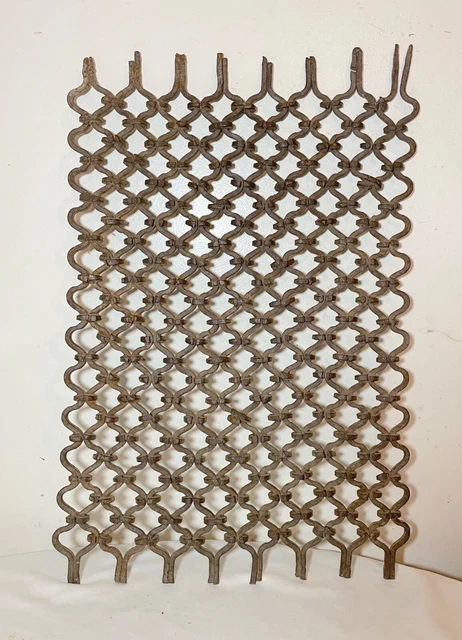 high quality antique 19th century wrought iron architectural salvage grate panel 2