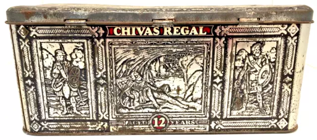 CHIVAS REGAL 12 year old blended Scotch Whiskey Silver Hinged Tin 2