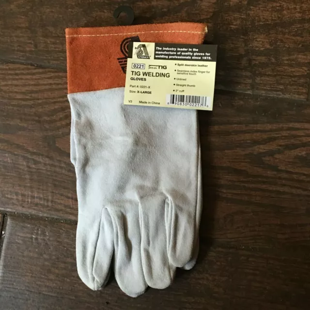 Steiner Size XL, 11" Long, Unlined Deerskin Leather TIG Welding Glove Safety ...