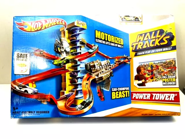 BRAND NEW Hot Wheels Wall Tracks Power Tower Motorized Sealed Set W3423