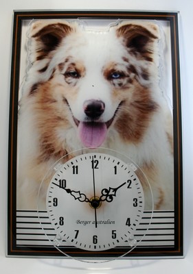 Berger Horloge pendule chien berger malinois 3 clock dog uhr hund reloj perro 